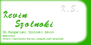 kevin szolnoki business card